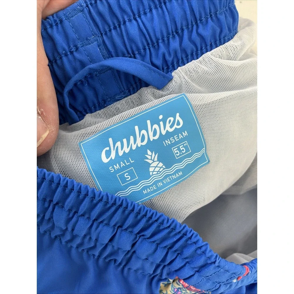 Chubbies Men's Swim Trunks Blue Lifeguard Dog Size S 5.5